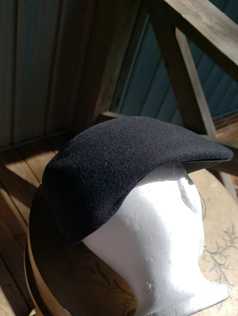 Classic Black Wool Flat Cap - Unbranded